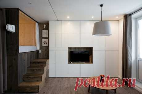 Houzz тур: 35 метров с деревянным слипбоксом
