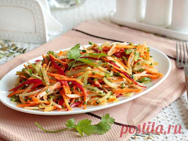 Салат из зеленой редьки с морковью — рецепт с фото пошагово