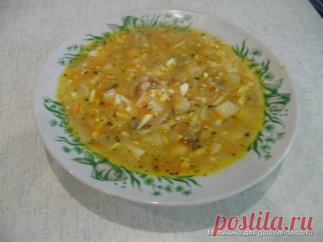 Суп с зеленым горошком и яйцом • Супы с бобовыми (фасоль, горох, чечевица, нут)