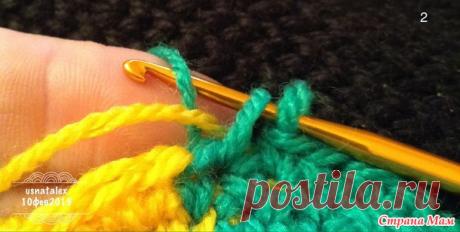 . Смена цвета нити в крючковом жаккарде - Вязание - Страна Мам