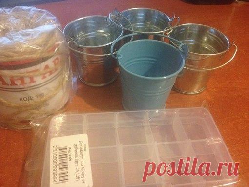 Новинки нашего интернет-магазина master-queen.com! Баночки для бисера, контейнеры для бисера, декоративные ведерки и декоративная веревка) 
Эти ведерки мне прямо безумно нравятся