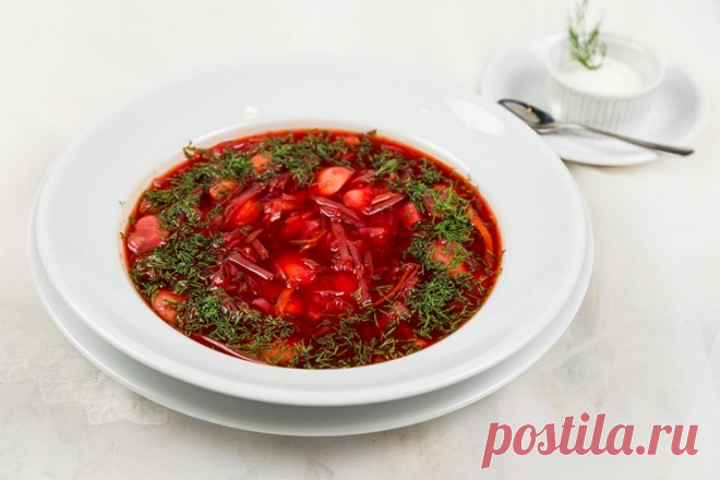 Постный борщ с фасолью / Простые рецепты