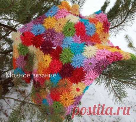 Цветочные пледы крючком - *Герберы* и *Ромашки* - Crochet.Modnoe Vyazanie ru.rom