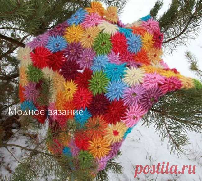 Цветочные пледы крючком - *Герберы* и *Ромашки* - Crochet.Modnoe Vyazanie ru.rom