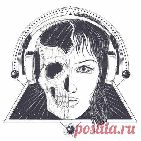Векторная иллюстрация лицо женщины и череп, тату шаблон Более миллиона свободных векторов, PSD, фотографии и бесплатные иконки. Эксклюзивные халявы и все графические ресурсы, которые необходимые для ваших проектов
