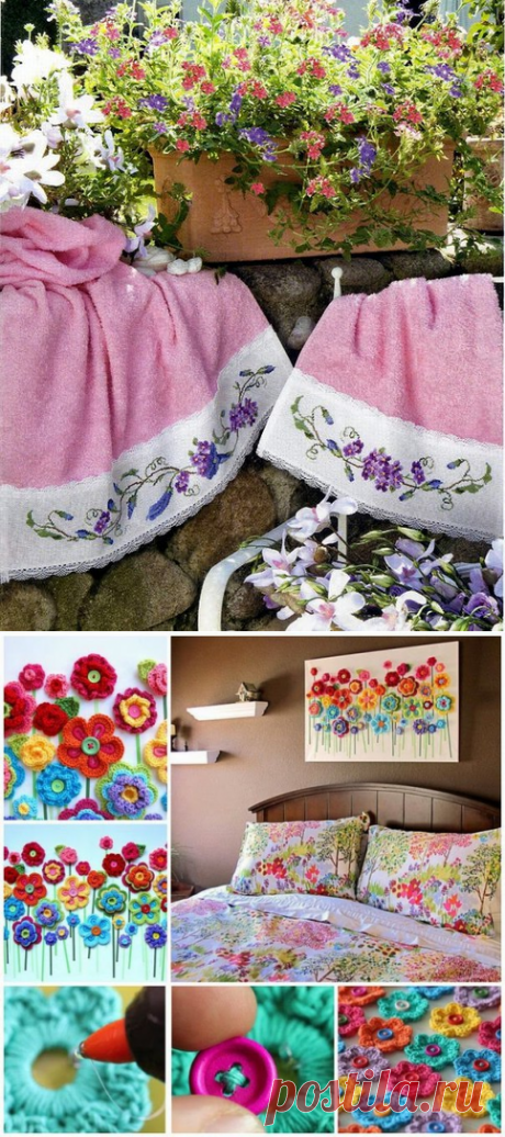 Цветочное панно и Комплект полотенец с фиалками - Nebka.Ru