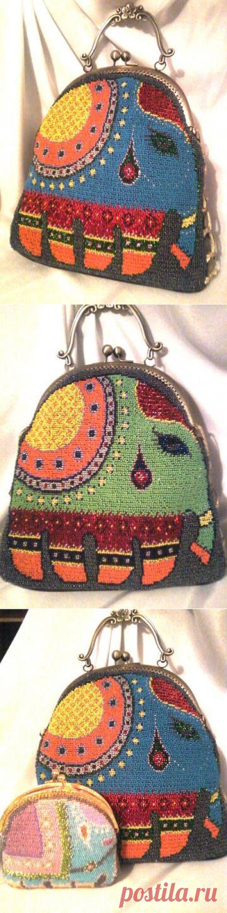 &quot;Два, слоненок!&quot; Сумочка | biser.info - всё о бисере и бисерном творчестве