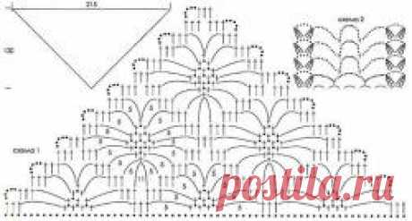 Шаль узором «Паучки»