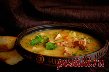 ДОМАШНЯЯ КУХНЯ КАРПАТ - ГАЛИЦЬКА ГОРОХIВКА З ВУДЖЕНИНОЮ (СУП ГОРОХОВЫЙ С КОПЧЕНОСТЯМИ)