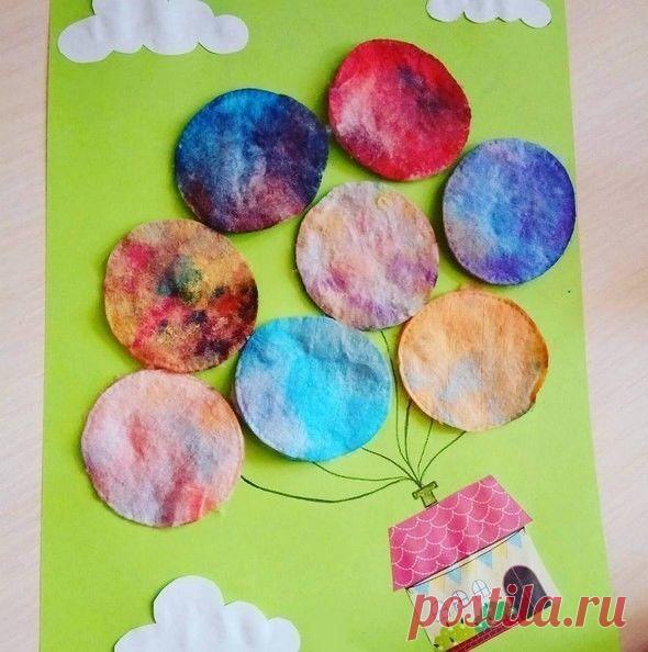 Картины из ватных дисков — Поделки с детьми