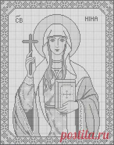 Святая Нина. Схема для вышивки крестиком бисером