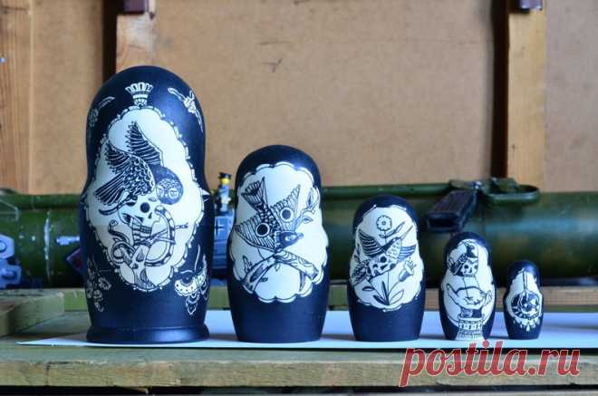 Русские тюремные татуировки Матрешка Русская матрешка 5 шт | Etsy