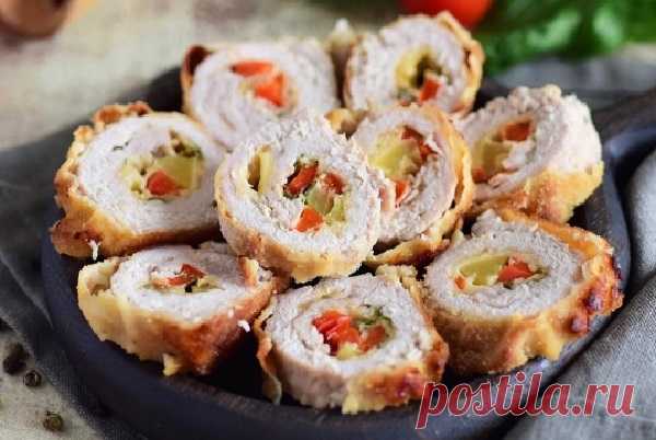 Свиные рулетики с сыром и перцем — Сад Заготовка