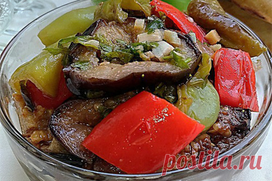 Маринованные баклажаны с перцем — Моя кухня