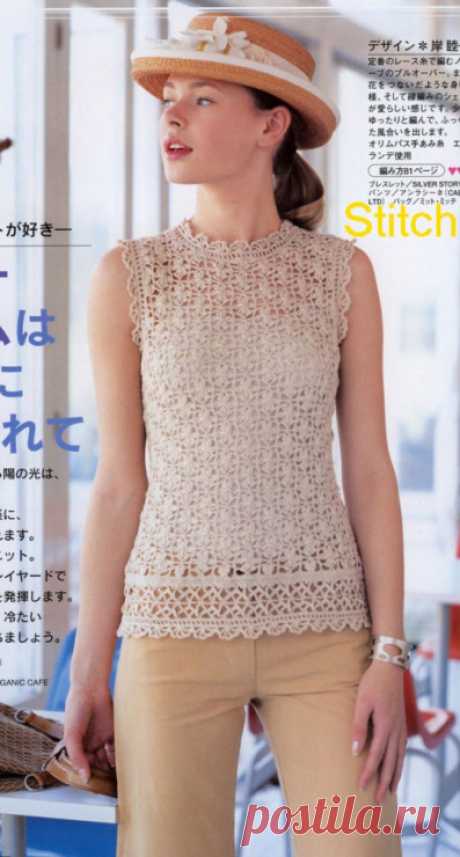 Летний элегантный топ крючком — HandMade