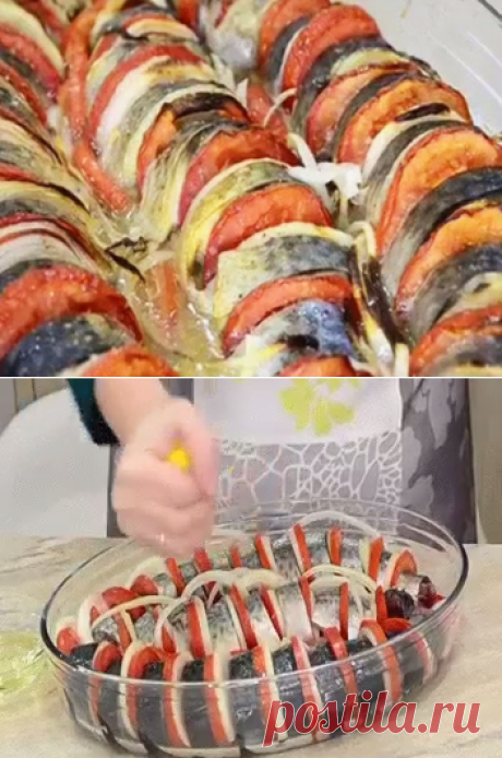 Рататуй из скумбрии с овощами..