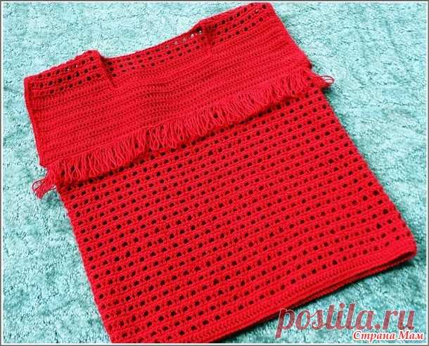 Красный топ по мотивам... Крючок. - Вязание для детей - Страна Мам