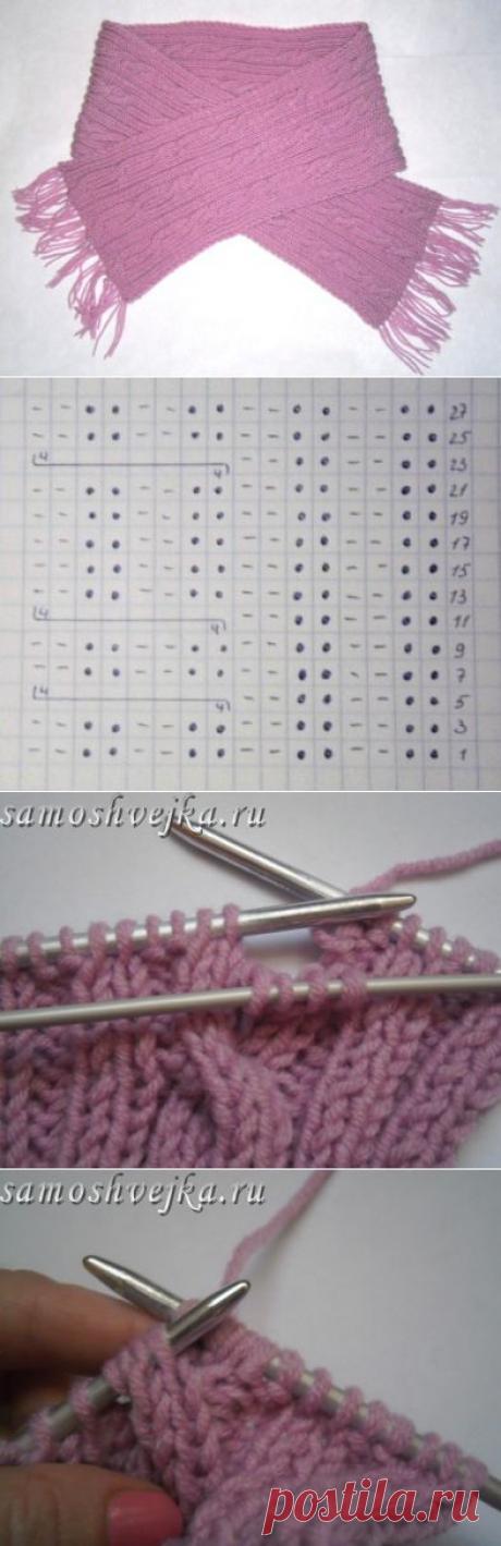 Как связать двусторонний шарф с косами | Самошвейка - сайт для любителей шитья и рукоделия