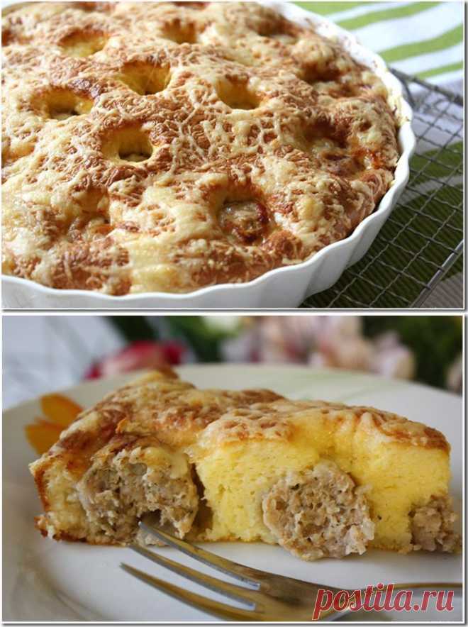 Вкуснейший пирог с фрикадельками: готовится легко, съедается быстро!