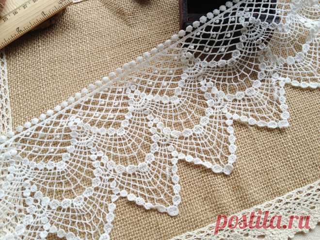 Cotton Lace Trim Vintage Crochet Lace White от lacelindsay на Etsy
