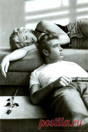 Джеймс Дин и Мэрилин Монро