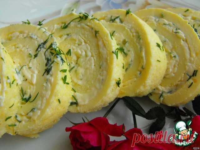 Нежный рулет – сыр, яйца, чеснок, майонез