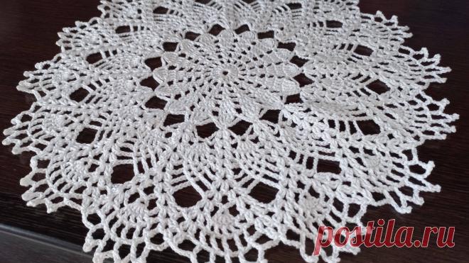 КРАСИВАЯ ПРОСТАЯ САЛФЕТКА КРЮЧКОМ!ПОДРОБНЫЙ МК.