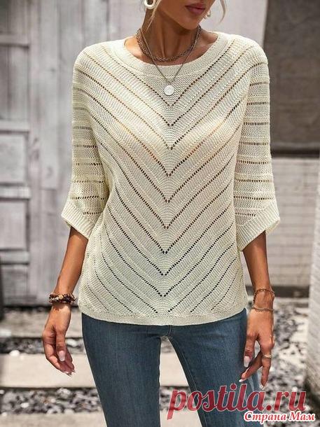 Джемпер с цельновязанным рукавом 