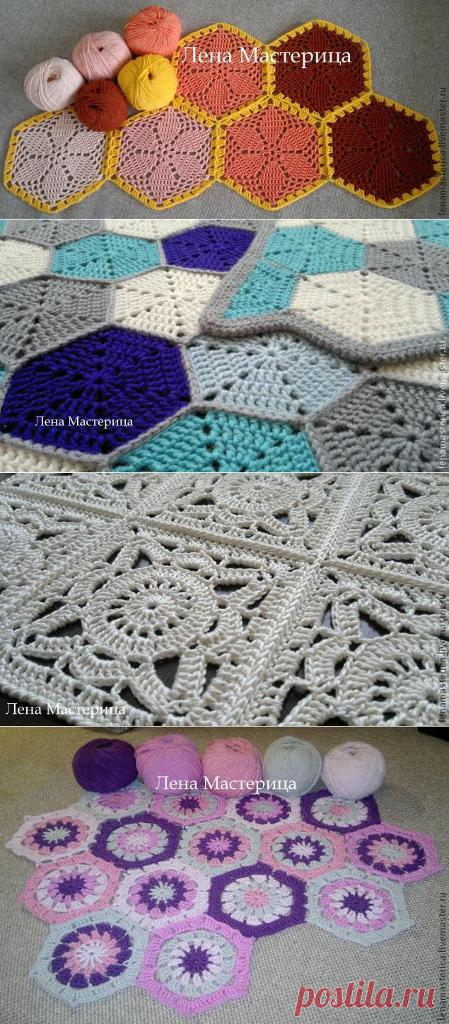 Рекомендации по соединению мотивов, выбора пряжи и крючков для вязания пледа - Ярмарка Мастеров - ручная работа, handmade