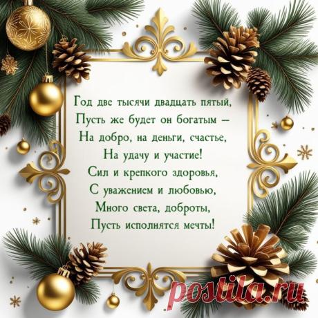 Открытки "С Новым 2025-ым Годом!" (100 шт.)
