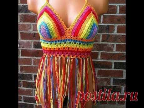 Como tejer Top Arcoiris en Crochet - Top de Verano - Teje Vaquitas