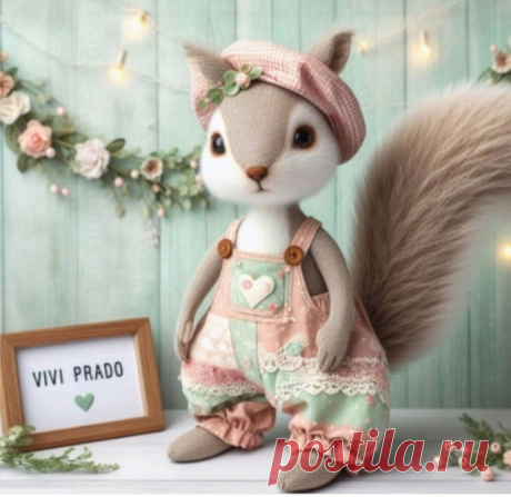 ​Очаровательная белочка Очаровательная белочкаВыкройка белки от Vivi Prado.