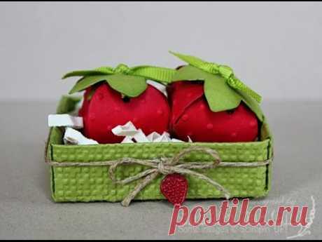 Strawberry box - candy box - gift box. Easy - NO TEMPLATES