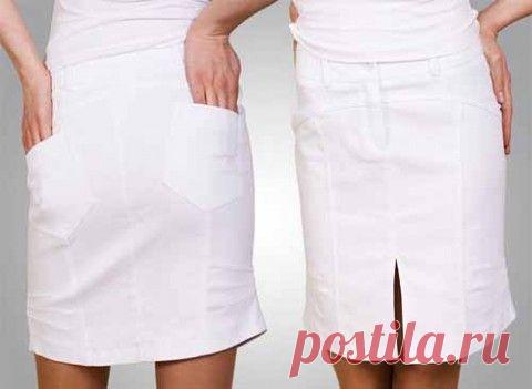 Прямые юбки с карманами - выкройки