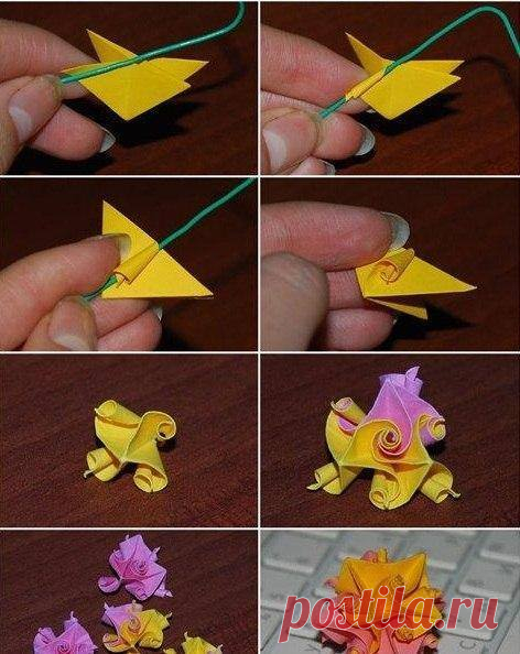 Красивый шар-кусудама из цветной бумаги - Ярмарка Мастеров - livemaster.ru, мастер-классы, handmade