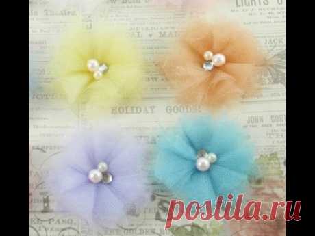 DIY:Easy to make Fabric tu tu tulle flower tutorial by SaCrafters - YouTube