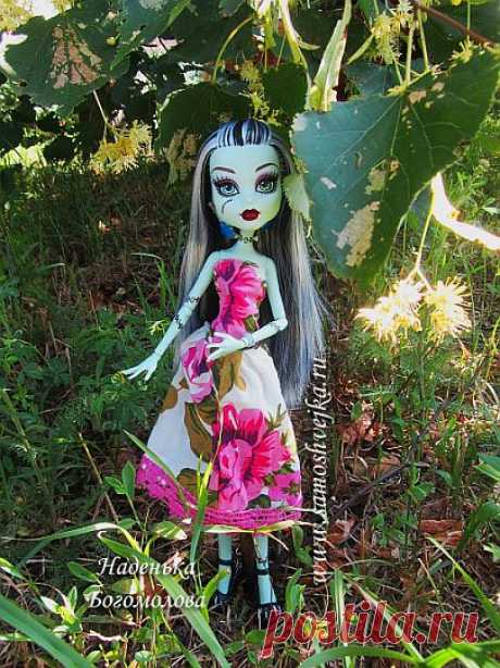 Летнее платье сшить для куклы Monster High (Школа Монстров) Френки Штейн | Самошвейка - сайт для любителей шитья и рукоделия
