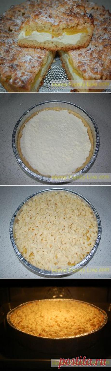 Пирог из песочного теста с творогом и абрикосами - Кулинарные рецепты