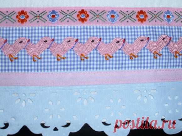 Darling Details ❤ embroidered rick rack, gingham, embroidered ribbon and eyelet!      Sianinha passo a passo