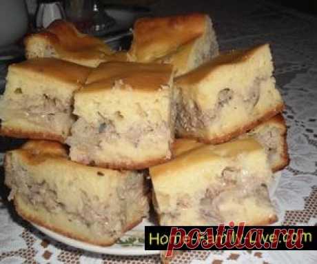 Заливной пирог с рыбной консервой -рецептКулинарные рецепты