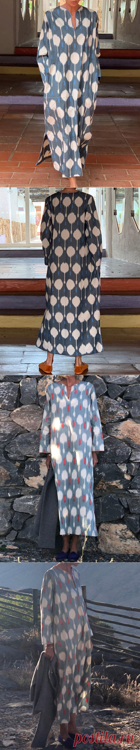 casual women v-neck casual floral print maxi dress