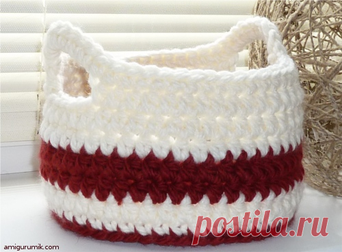 Большая Вязаная Корзина Крючком – Амигурумик