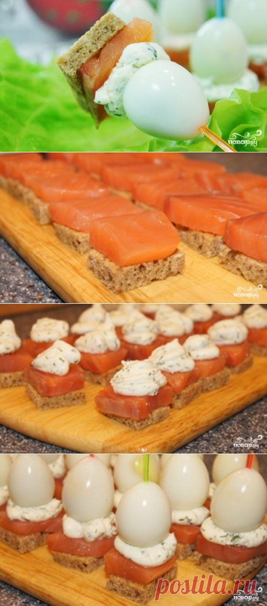 Канапе с перепелиными яйцами - пошаговый кулинарный рецепт на Повар.ру