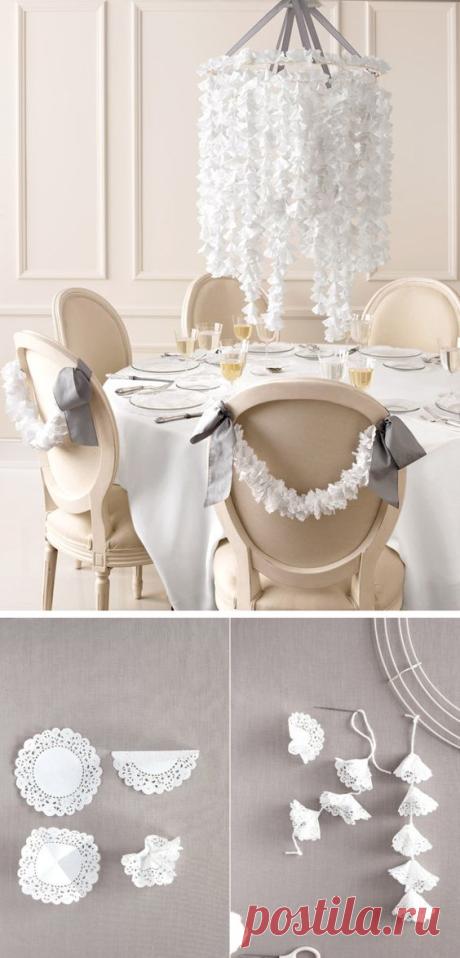 (4) Learn how to make this chandelier out of paper doilies #diy | To Craft or Not to Craft