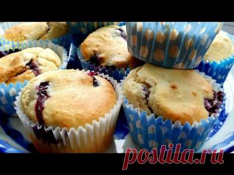 604. МАФФИНЫ/MUFFINS -  лучший легкий рецепт. Как приготовить маффины с голубикой.