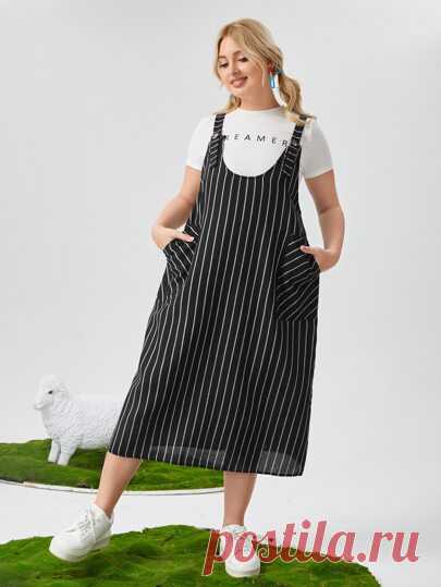 SHEIN Платье-сарафан размера плюс в полоску без футболки Что сейчас в тренде? SHEIN Платье-сарафан размера плюс в полоску без футболки SHEIN. Все трендовые Платья размер плюс уже в наличии! Бесплатная доставка!Бесплатная доставка для заказов от 590 руб.✓500 + новых поступлений ежедневно✓