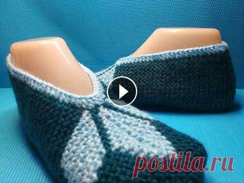 #837 ✅ ТАПОЧКИ ЧАСТИЧНЫМ ВЯЗАНИЕМ. СЛЕДКИ С ЛИСТИКАМИ  #837 ✅ ТАПОЧКИ ЧАСТИЧНЫМ ВЯЗАНИЕМ. СЛЕДКИ С ЛИСТИКАМИ...