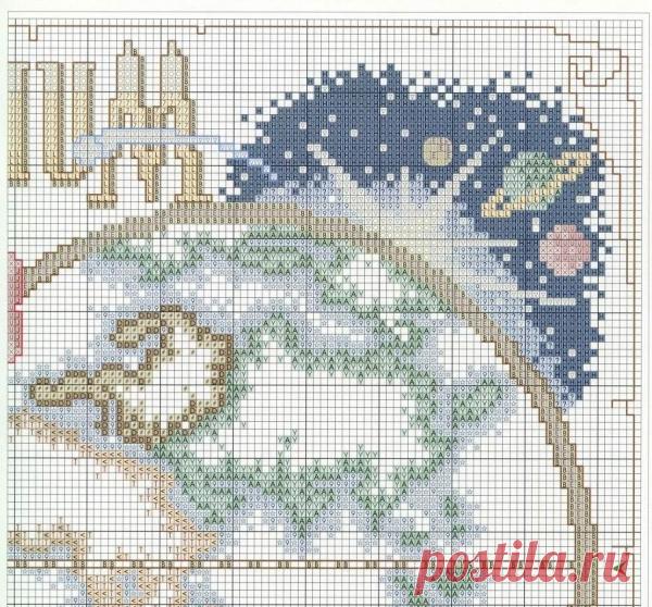 Старая карта-сэмплер | Крестик