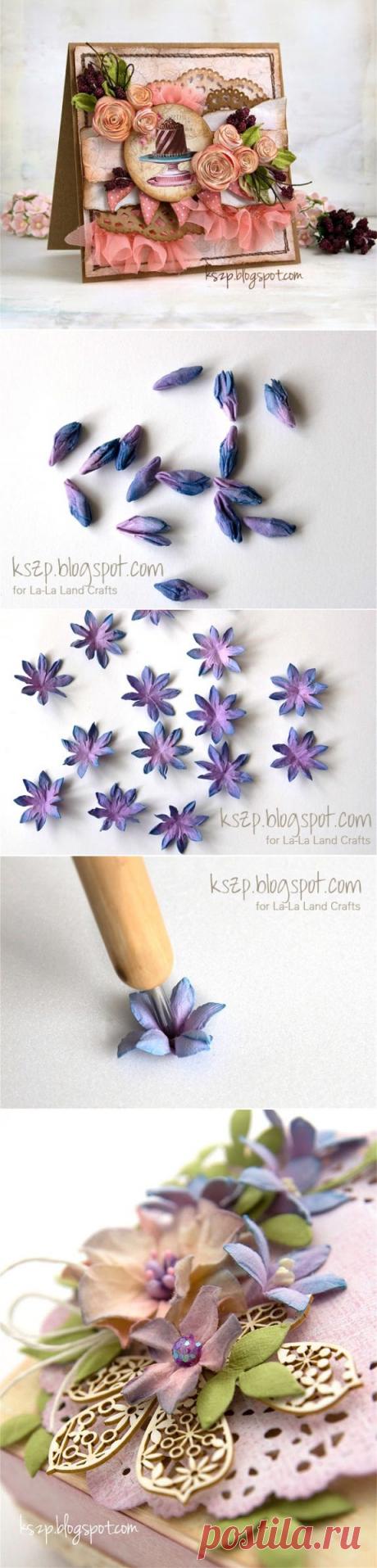 Бумагопластика. Цветы для открыток ручной работы.