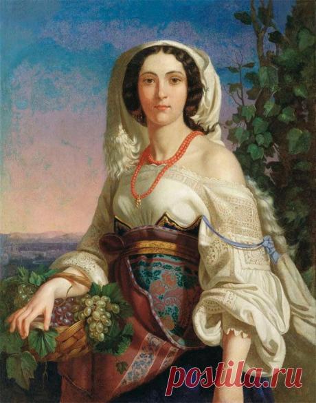 Неаполитанка (1839). Херсонский областной художественный музей  |  Русский живописец Пимен Никитич Орлов  |  subscribe.ru